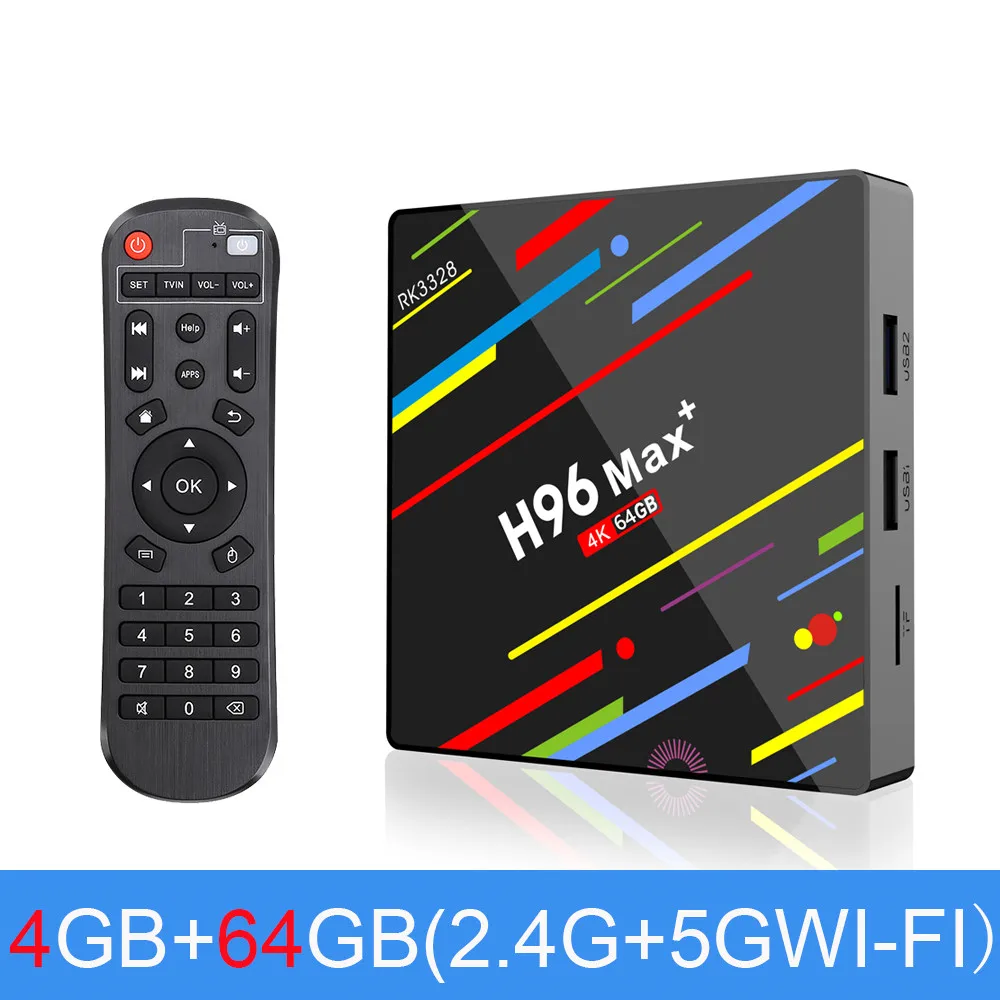 4GB64GB PULIERDE Android 9,0 ТВ приставка H96 MAX PLUS 4 Гб 64 Гб RK3328 H2.65 4K 2,4 ГГц/5 ГГц wifi приставка медиаплеер Смарт ТВ приставка 32 Гб - Цвет: 4GB64GB