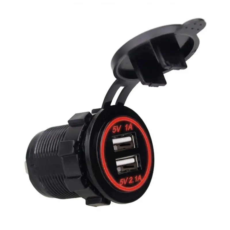 Red 12 В/32 В двухпортовый автоматический USB ковш Stopcontact для Ipad Iphone автоматический загрузочный мобильный телефон светодиодный измеритель напряжения для Авто мотора - Название цвета: Red