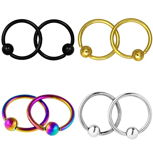 Модное хирургическое кольцо для носа 2 шт. 4 мм мужчин и женщин из стали с кнопкой