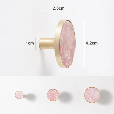1pcs-L Минималистичная ручка для шкафа простая модная латунная мраморная ручка для ящика Мебельная фурнитура Ручка настенный крючок - Цвет: 1pcs-L