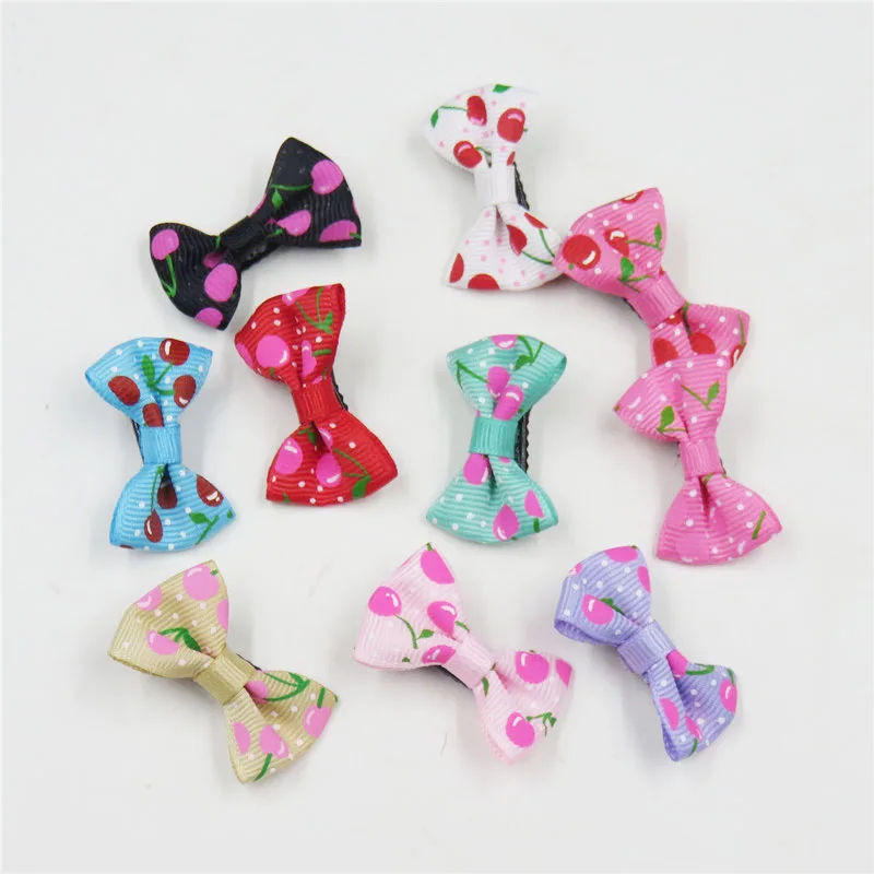 2 шт./лот заколка для волос с милым вишневым маленьким бантом девочек детские