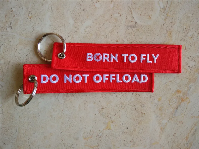 Born To Fly не разгружать брелок для ключей с вышивкой из ткани|Кольца ключей| |