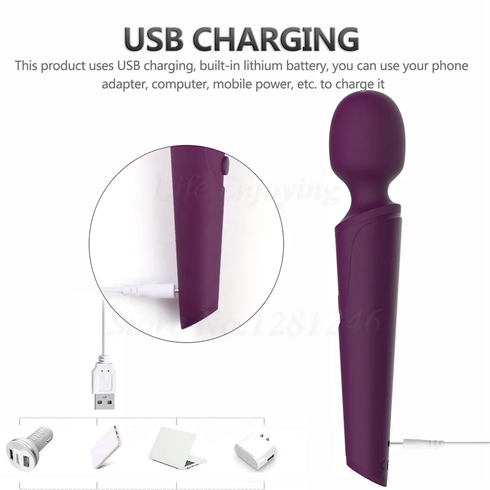 Новый 10 скоростей Волшебная палочка массажер тихий вибрационный массаж палки AV