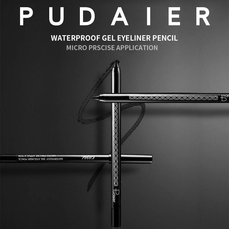 Pudaier черный карандаш для глаз Гладкий водостойкий стойкий супер тонкий жидкий карандаш для глаз гелевая ручка TSLM2