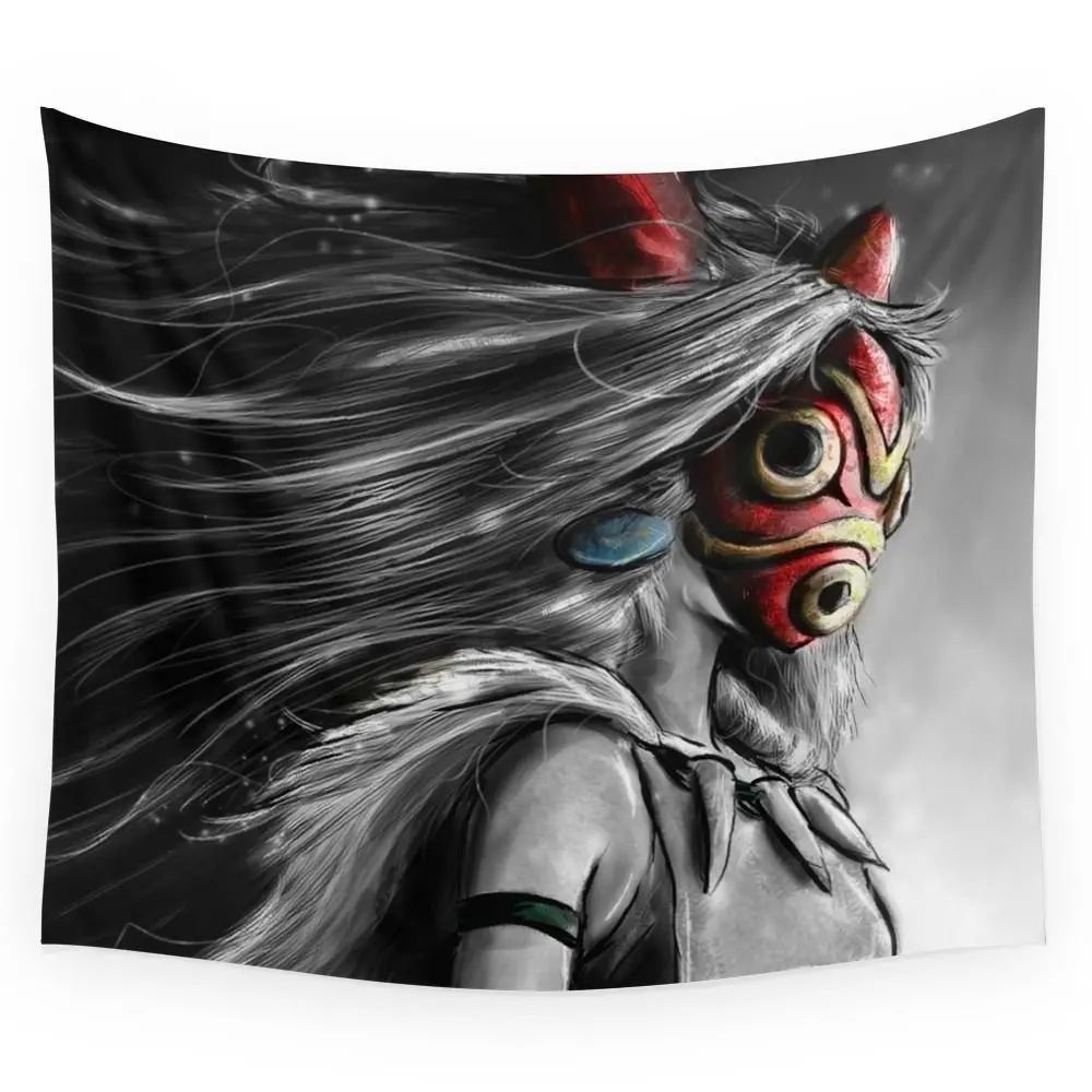 Mononoke Hime цифровая картина волк принцесса воин цвет вариации настенный гобелен