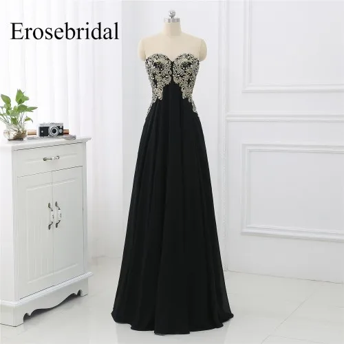 Черные вечерние платья для Для женщин Вечерние Длинное платье Erosebridal халат De Soiree линия Элегантные вечерние платья без рукавов ZLR028 - Цвет: Picture Color