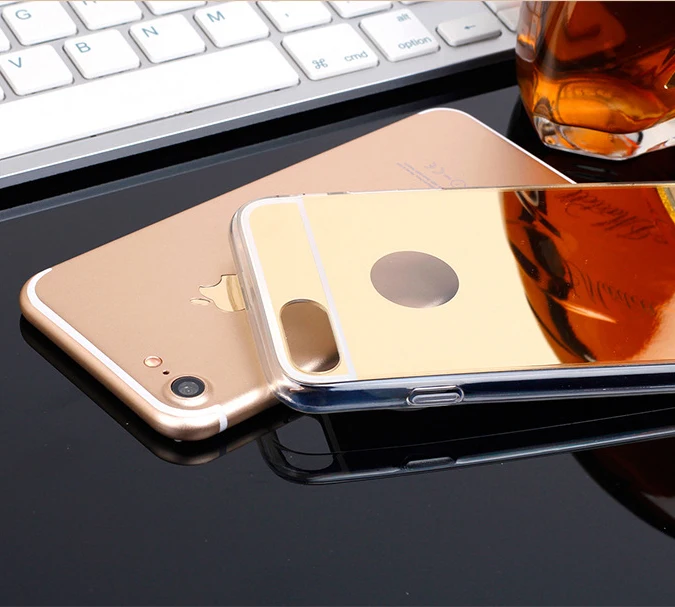 Tobocloo для iphone 5 5S SE 6 6s 7 7Plus 6Plus 8 X зеркальный ТПУ гальванический роскошный мягкий