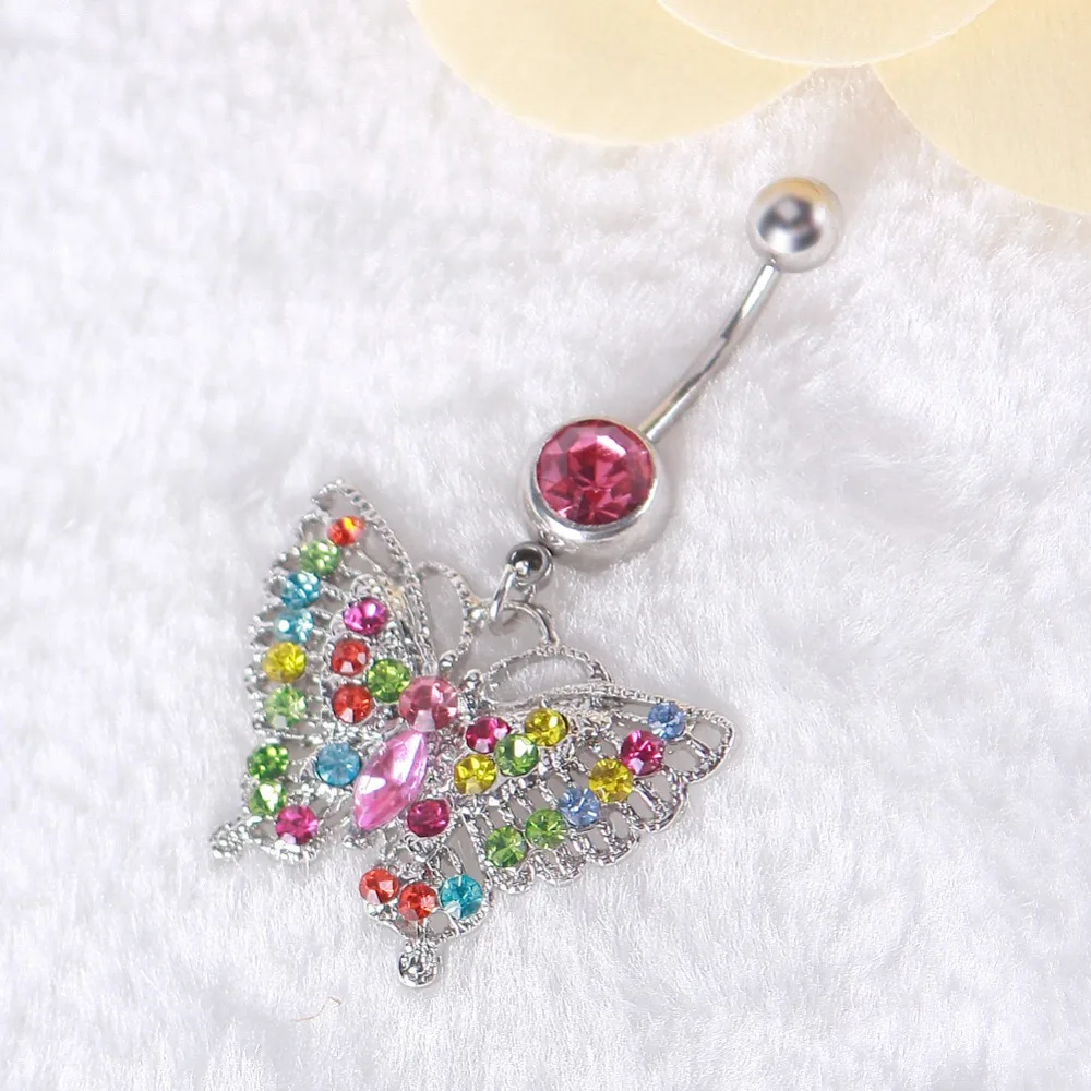 Украшение для пирсинга пупка в виде бабочки ювелирное изделие #230749|body piercing