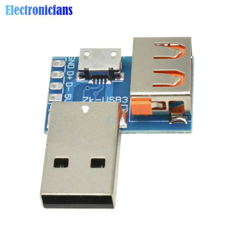 USB конвертер Стандартный мама к папа Micro 4P клеммный адаптер плата 2 54