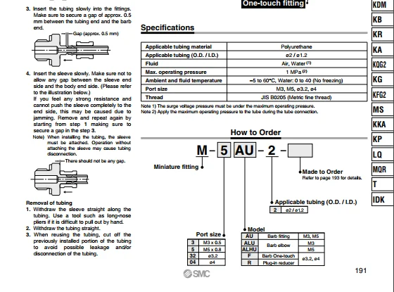 M-5ALU-6 M-5UN M-5AU-6 M-5H-6 M-5HL-6 M-5ALU-4 SMC мини-разъем Пневматические компоненты