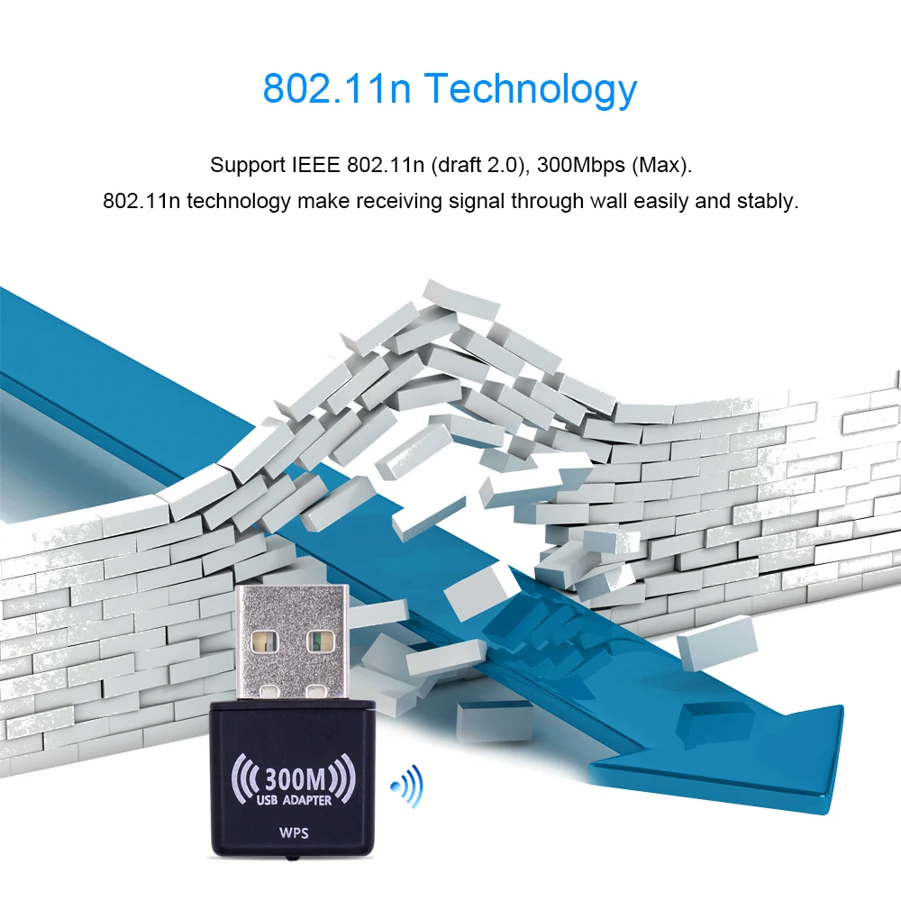 USB Wi Fi адаптер CHIPAL WPS 802.11n 300 Мбит/с|Сетевые карты| |