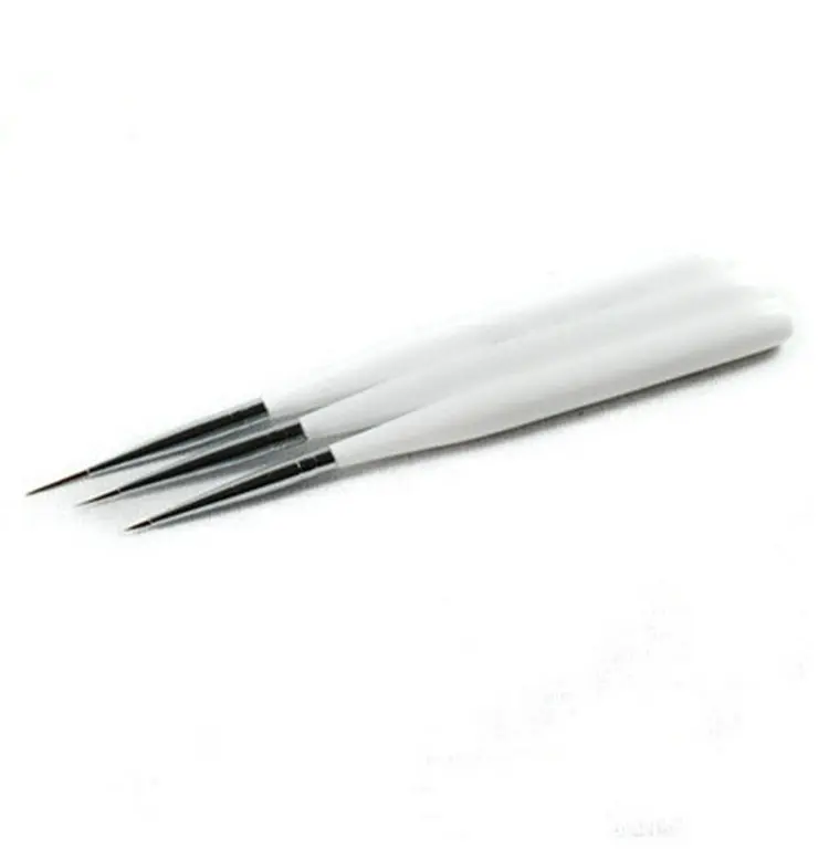3pcs White Brush Quality Nail Brushes UV Gel Acrylic Nail Art Builder Manicure Brush Liner Pen Dotting Painting Design Nail Brush Art Set 3-15Pcs - Цвет: 3pcs White Brush