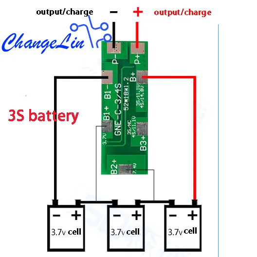 Защитная плата для литиевых батарей 3S литий ионная Lipo Lifepo4 8 А BMS 12 В в зарядное