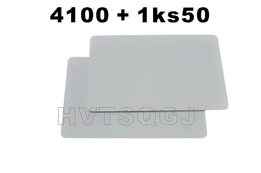 

100pcs Free shipping Dual Chip RFID F08 13.56 Mhz and TK4100 125 kHz ID blank card Readable Writable Rewrite Card