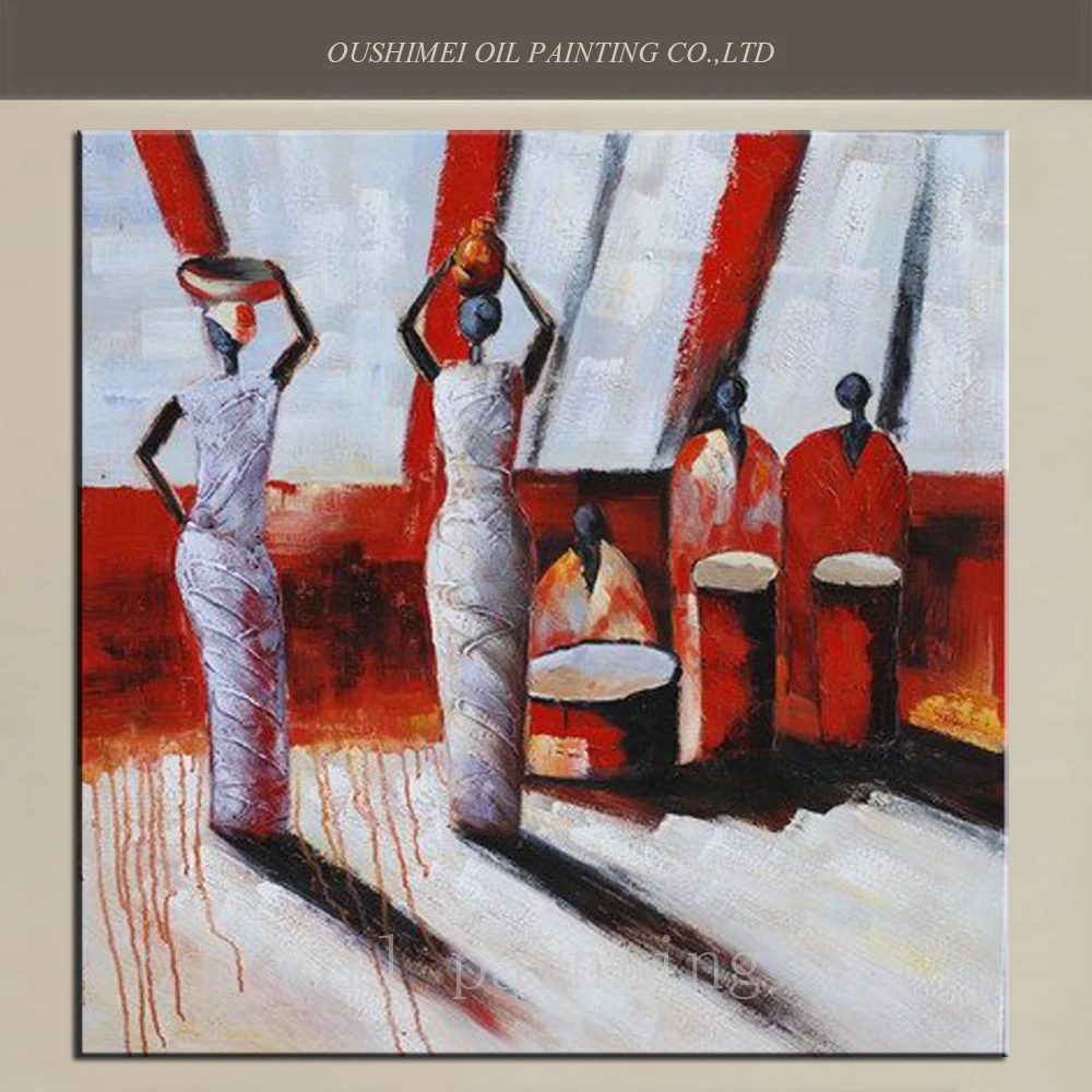 Ручная роспись Настенная картина белый и красный цвета стиль подвесная