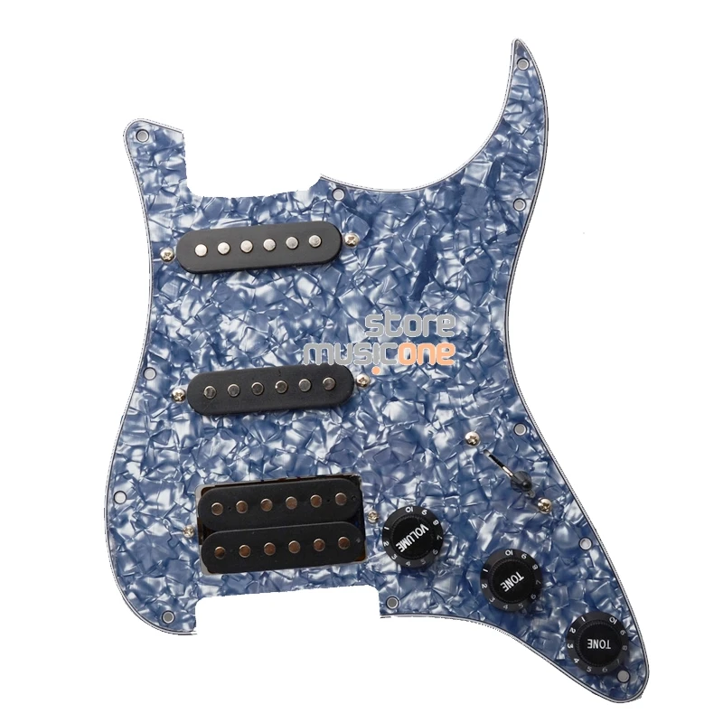 Grey Pearl Многоцветная электрогитара Pickguard и черный SSH загружен Prewired scrachplate в сборе - Цвет: Grey Pearl