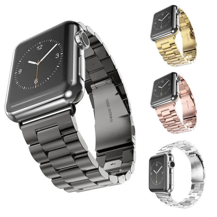 Модный ремешок из нержавеющей стали для Apple Watch band series 4 мм 44 мм/мм 40 мм iWatch 3 2 1 мм 42 мм/мм 38 мм металлический браслет Ссылка браслет ремень