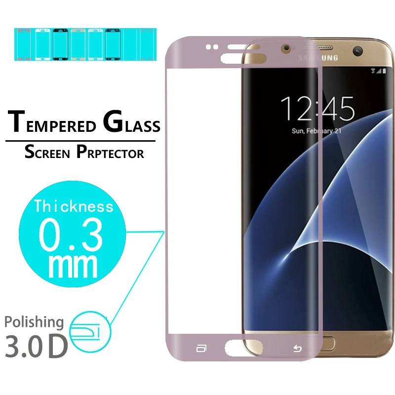 Качественная 3d пленка с изогнутыми краями для Samsung Galaxy S7 Edge полноэкранная