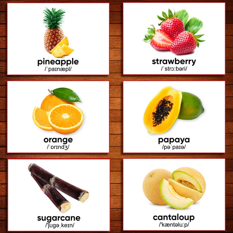 28 шт. детские развивающие карточки с фруктами | Игрушки и хобби