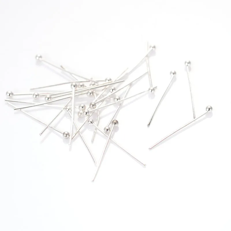 100 шт./лот Металлические Булавки с шариками серебристого цвета товары для