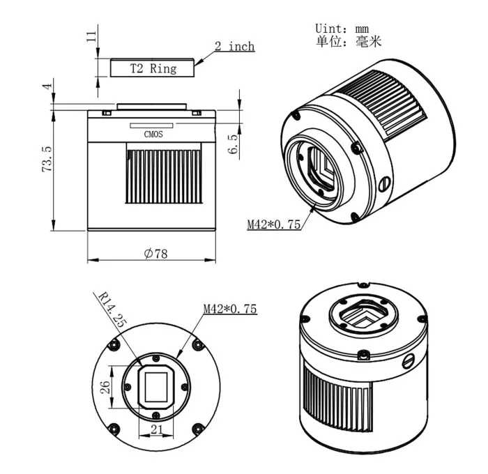 ZWO ASI 1600 мм Pro-cooling(MONO) астрономическая камера