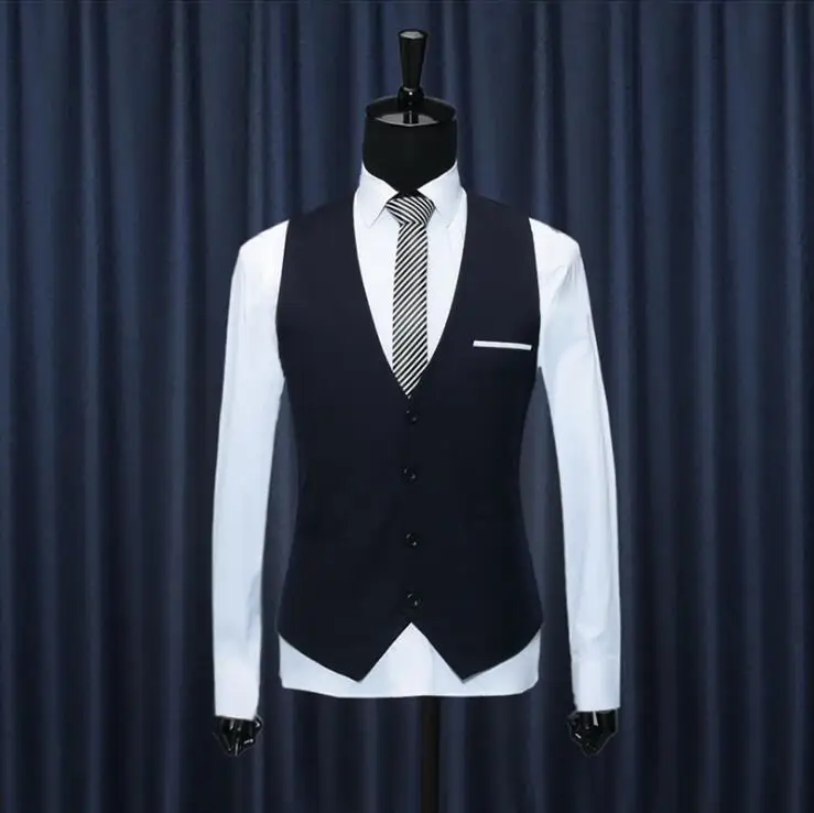 

Hot 2022 Korean New Men's Top Designed Slim Fit Skinny Dress Vest Waistcoat High quality business casual Men suit vest S-3XL