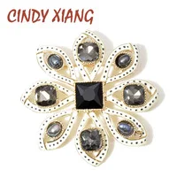 CINDY XIANG Новые Броши с кристаллами крест унисекс для женщин и мужчин Модные Винтажные большие булавки черный цвет классный дизайн стиль барокко
