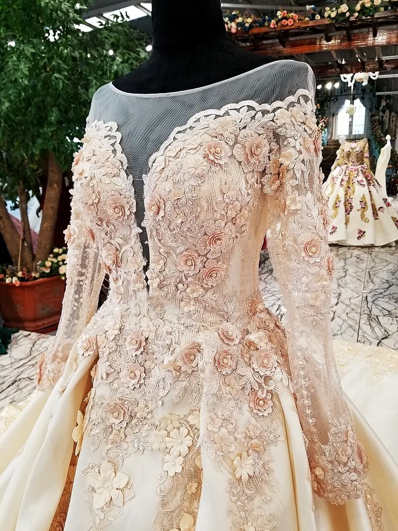 LS25468 королевское золотое кружевное вечернее платье с 3d цветами и бисером