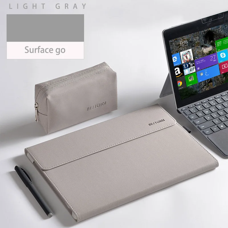 go gray set Чехол для планшета для microsoft Surface Go Pro с 6 углами, чехол-подставка для Surface Pro 7 5 4, чехол для женщин и мужчин, сумка для ноутбука - Цвет: go gray set