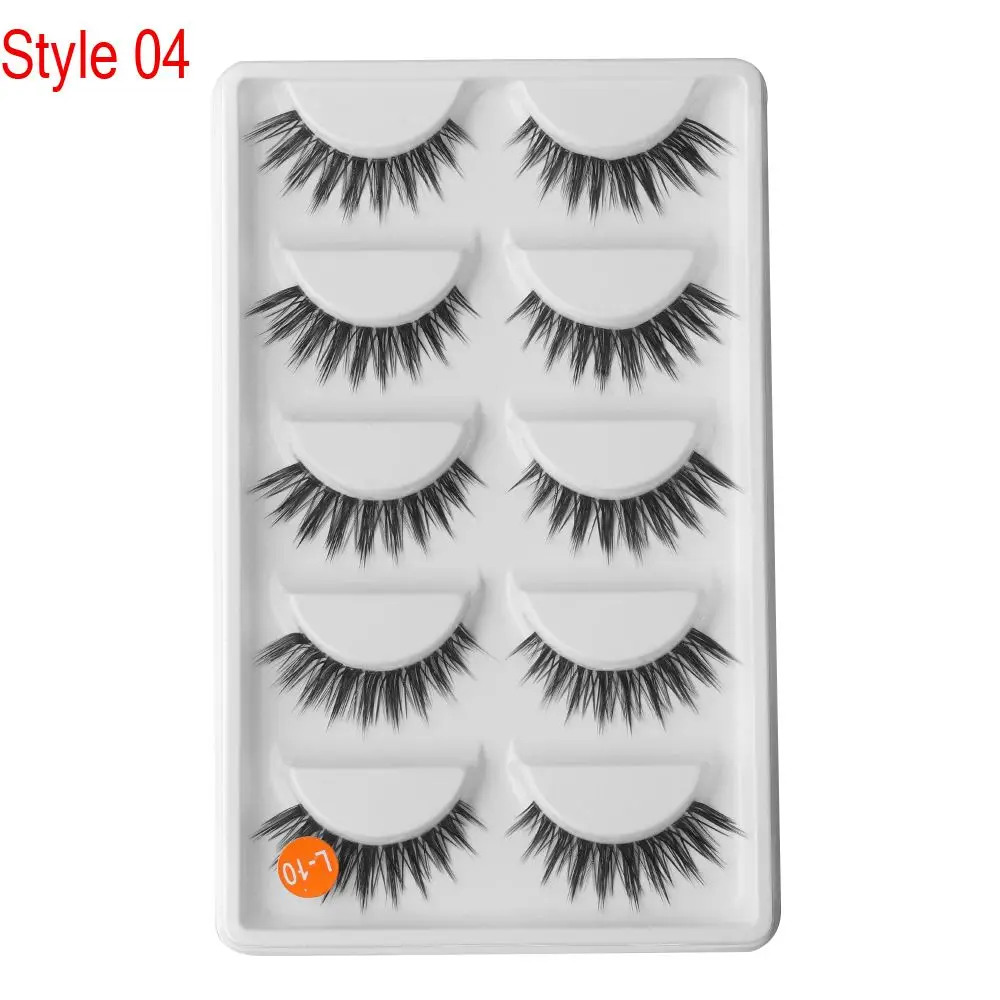 5 пар/компл. толстые длинные крестовые Многослойные блестящие ресницы для