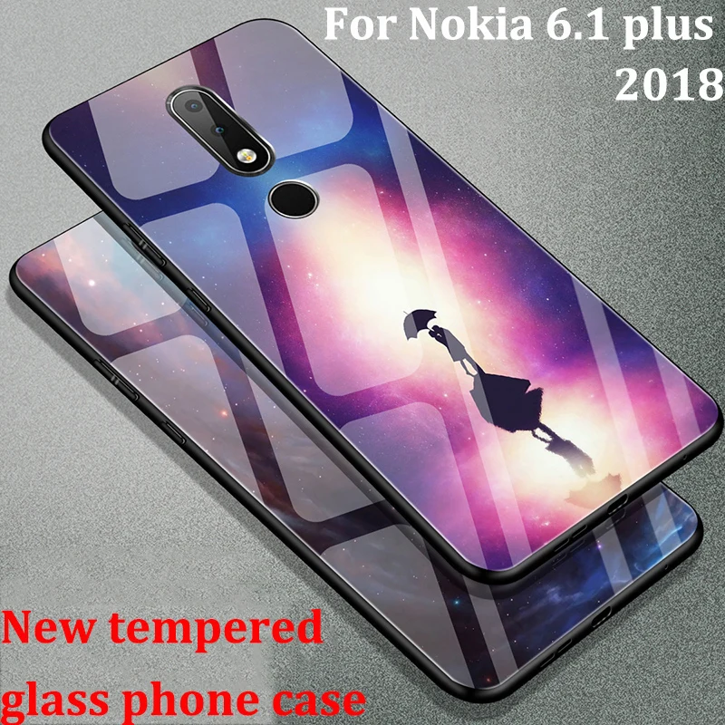 Чехол из закаленного стекла для Nokia 6 1 plus 2018 модный зеркальный чехол Nokia6.1