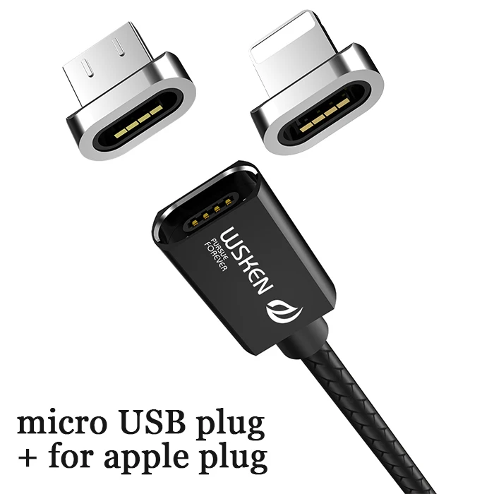 for apple micro USB WSKEN кабель Micro USB Магнитный зарядный кабель для iPhone Xs Max Xr type C USB C Быстрая зарядка данных для samsung S9 Note8 S8 type-C - Цвет: for apple micro USB
