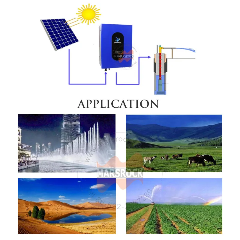 4KW 16A 3 фазы 220VAC MPPT солнечный насос инвертор с IP65 для 3HP 2.2KW водяной орошения и
