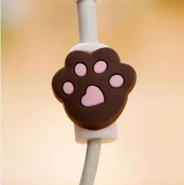 Bears paw Мультфильм милый прекрасный Usb защитный кабель чехол для iPhone 6 plus 6S 7 plus чехол намотки шнура протектор Организатор кабель лук - Цвет: Bears paw