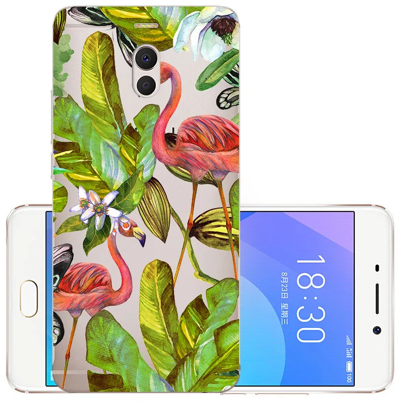 Fanatu ТПУ Meizu M6 Note M721H силиконовый чехол для телефона 5," Meizu M6 Note Мягкий защитный чехол для задней панели m 6note чехол с изображением цветов - Цвет: HLY