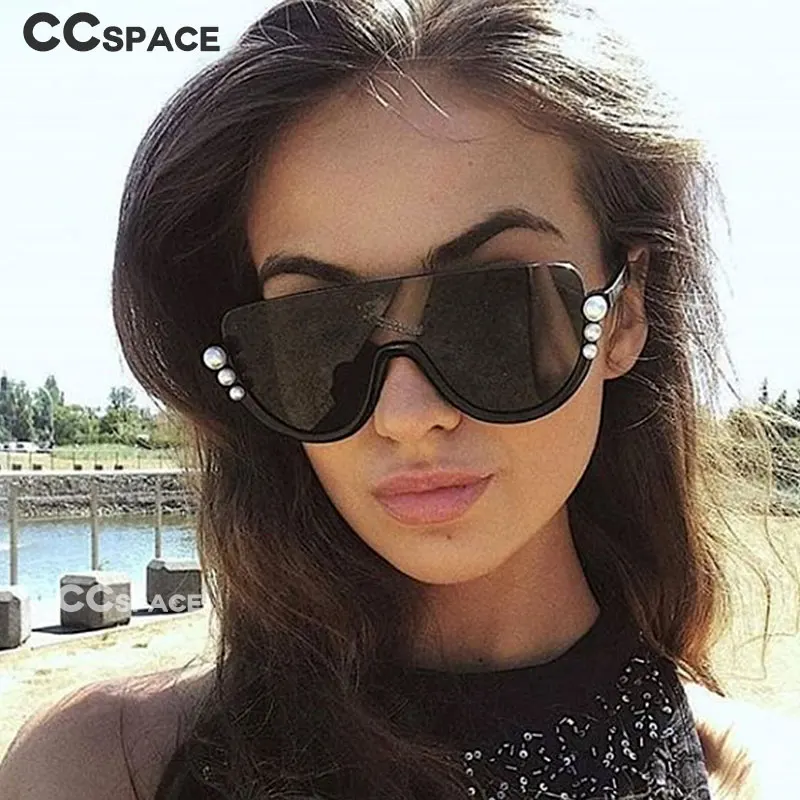 Роскошные Жемчужные женские очки от солнца UV400 с одним объективом винтажные