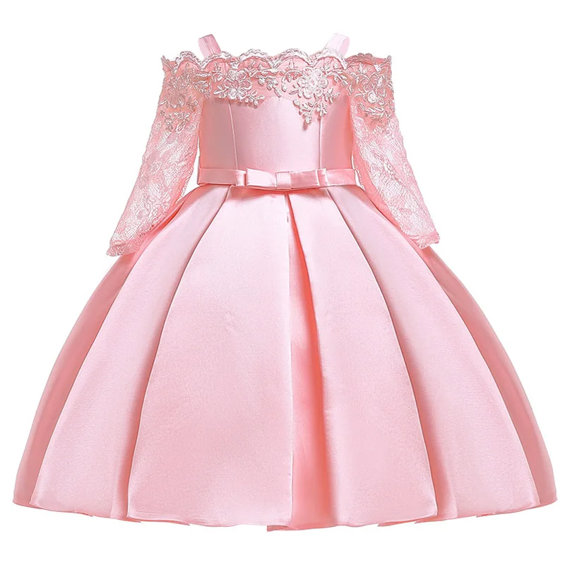 2020 Lace Hollow Formal Evening Wedding Gown One shoulder Tutu Princess Dress Flower Girls Kids Party For Girl Clothes | Детская одежда