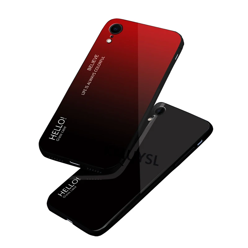 Роскошный стеклянный чехол для телефона для iPhone 11 Pro XR XS Max, градиентный чехол из закаленного стекла для iPhone X 8 7 6 S 6s Plus, чехол