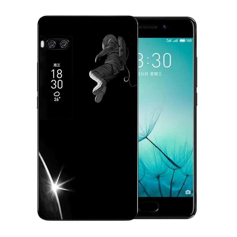 Для Meizu pro 7 чехлы для телефонов с рисунком космический мир мягкий ТПУ чехол