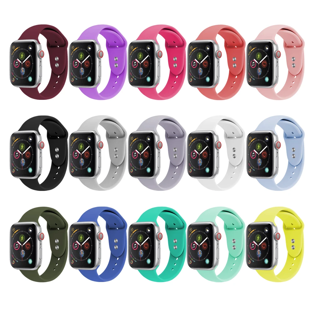 Мягкий силиконовый сменный спортивный ремешок для 38 мм 42 Apple Watch Series 1 2 3 4 браслет