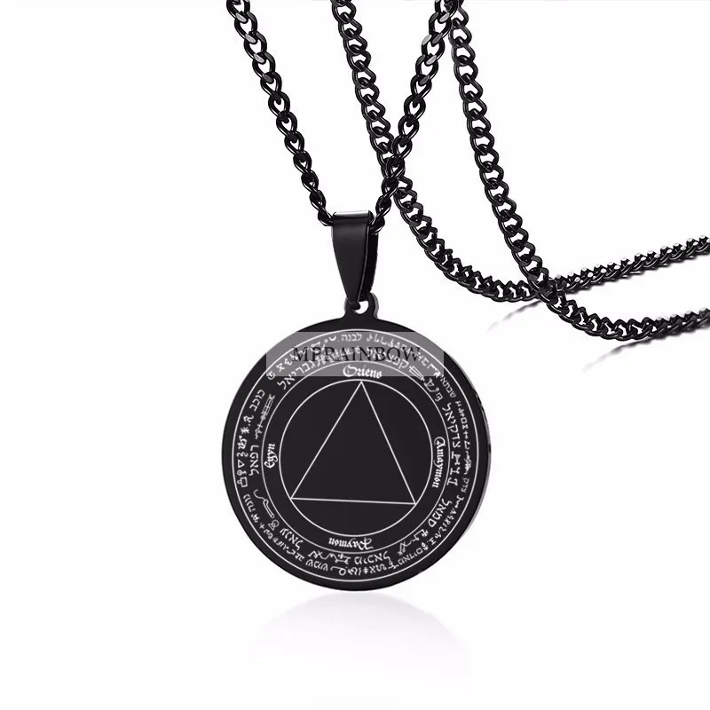 style15 Персонализированные лазерная Нержавеющая сталь, sigil of Lucifer Бафомет кулон Цепочки и ожерелья сатанизма Соломоновых Островов Viking ювелирные изделия - Окраска металла: style15