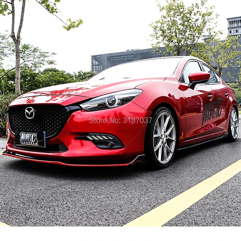 Для Mazda 3 Axela sedan 2014 внешний вид ABS черный передний бампер губа автостайлинг |