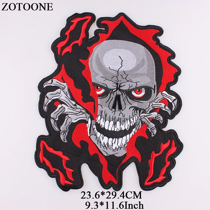 ZOTOONE Большой Череп патч куртка Железный на переводе панк патчи для одежды