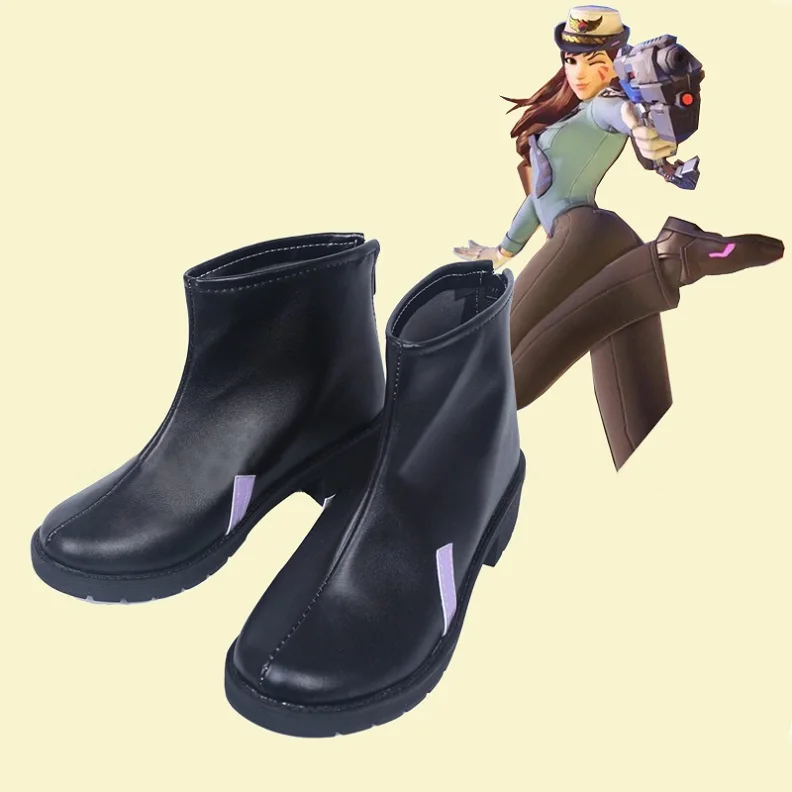 Customize Overwatch Hana Song D.Va Skin Police Officer Cosplay Shoes | Тематическая одежда и униформа