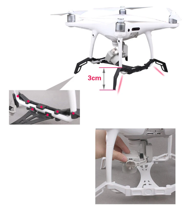 Комплекты шасси посадочная ножка для DJI Phantom 4 Pro Штатив увеличенная высота расширение Gimbal Защита камеры защитная доска