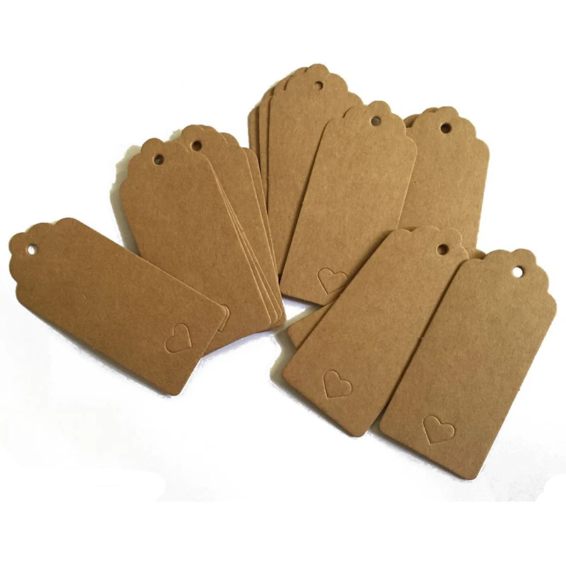 100 шт (9x4 см) Сделай Сам Крафт Бумага бирки Белый Желтый прямоугольник ярлык в