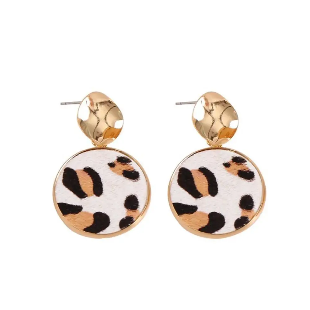 

Шикарные золотистые круглые леопардовые серьги lureme, висячие серьги для женщин и девочек