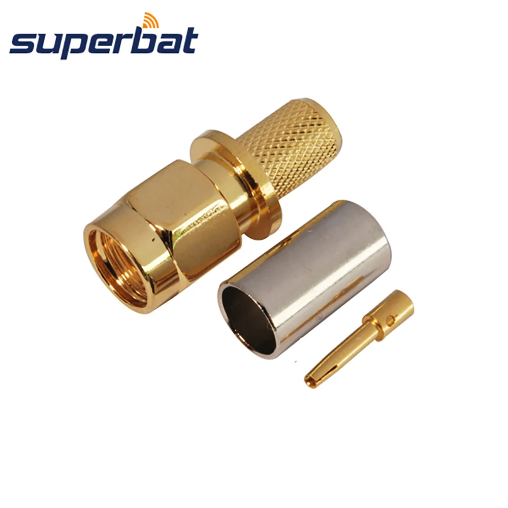 Superbat 50 Ом обратный SMA штекер (Гнездовой штырь) прямое обжимное крепление