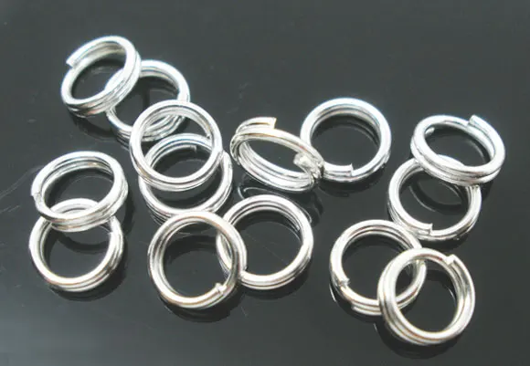 

DoreenBeads 150 PCs Silver Plated Double Loops Open Jump Rings 8mm Dia. Findings