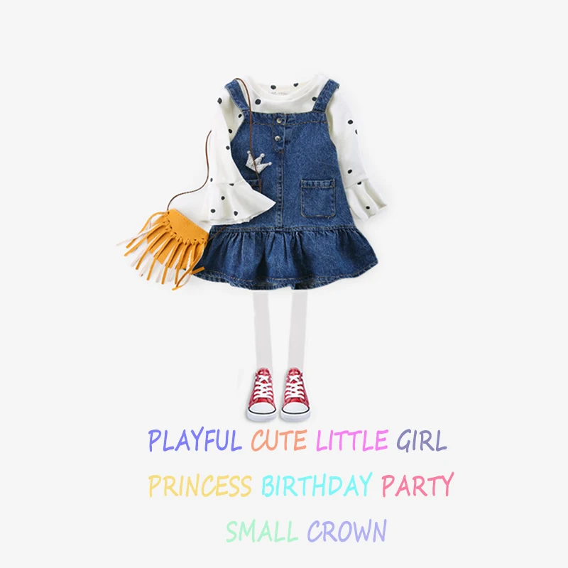 Baby Girls Dress 2018 Summer Cute Kids Dresses For Denim Overalls Costume Blackless Denims Suspender Jeans | Детская одежда и